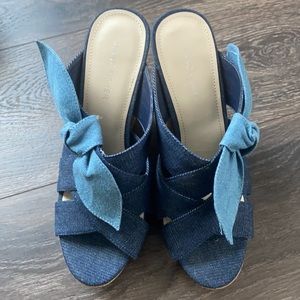 Denim wedges